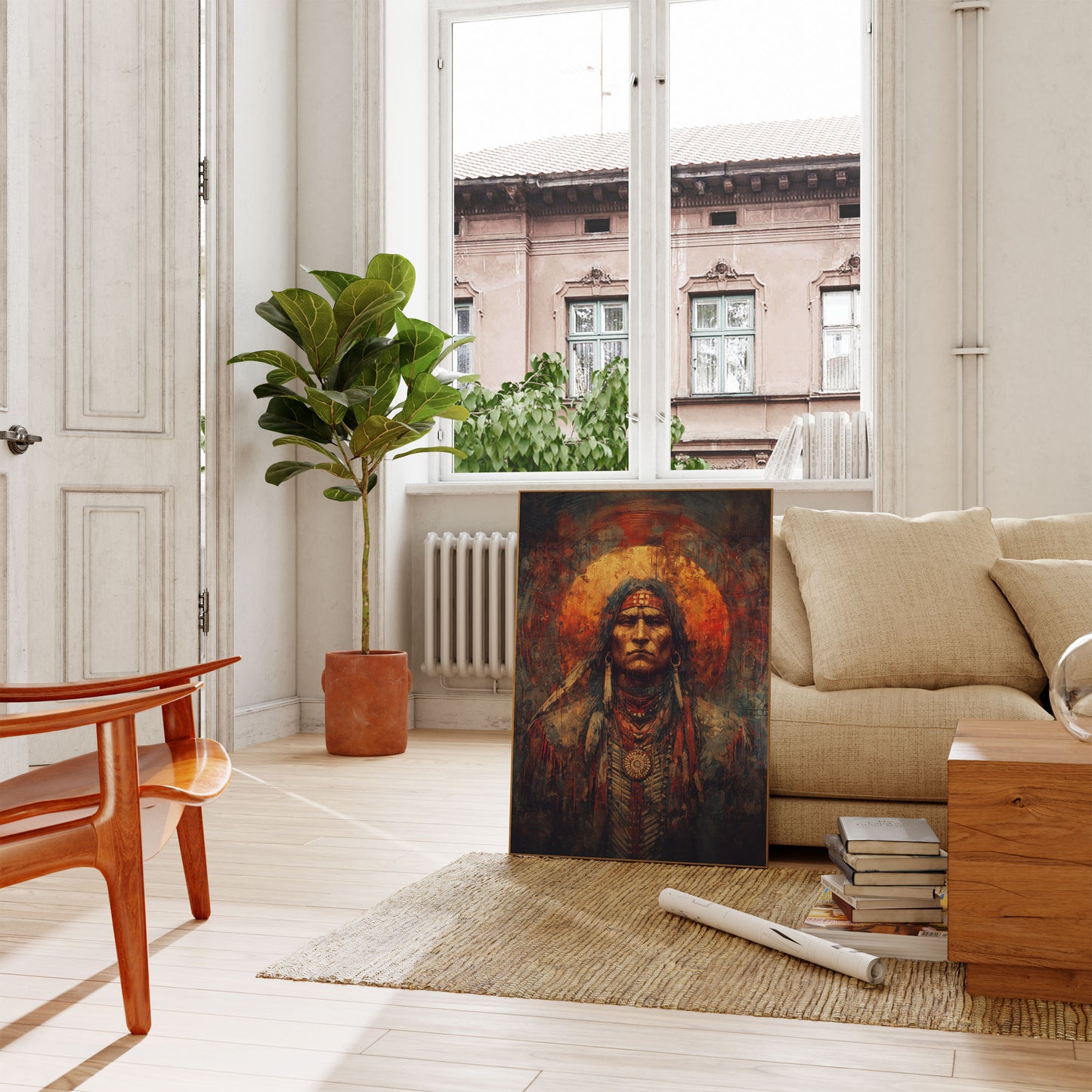 Native Spirit Warrior Portrait Poster