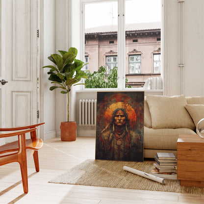 Native Spirit Warrior Portrait Poster