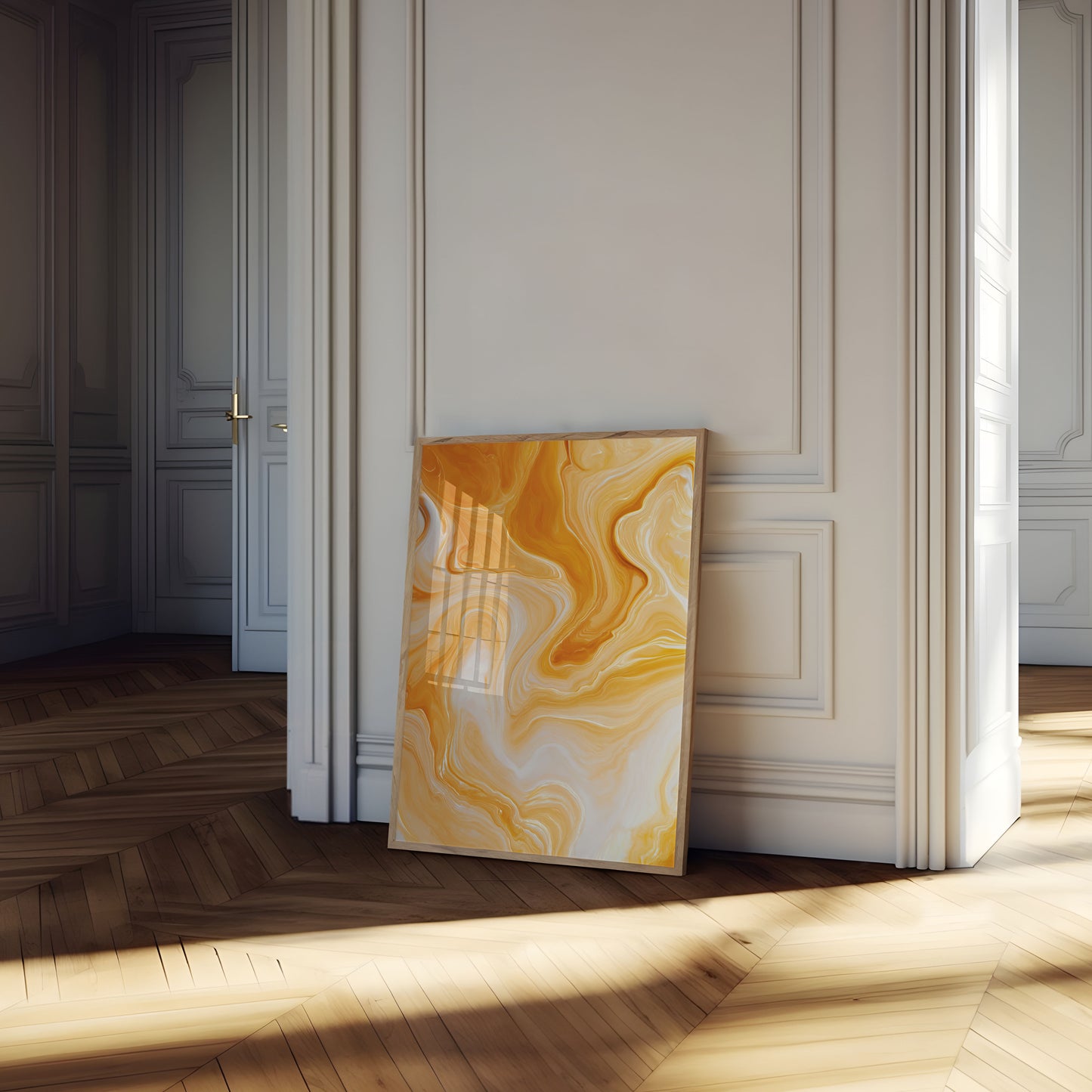 Golden Marble Flow Poster
