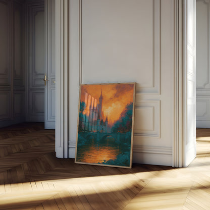 Enchanted Castle at Sunset Poster