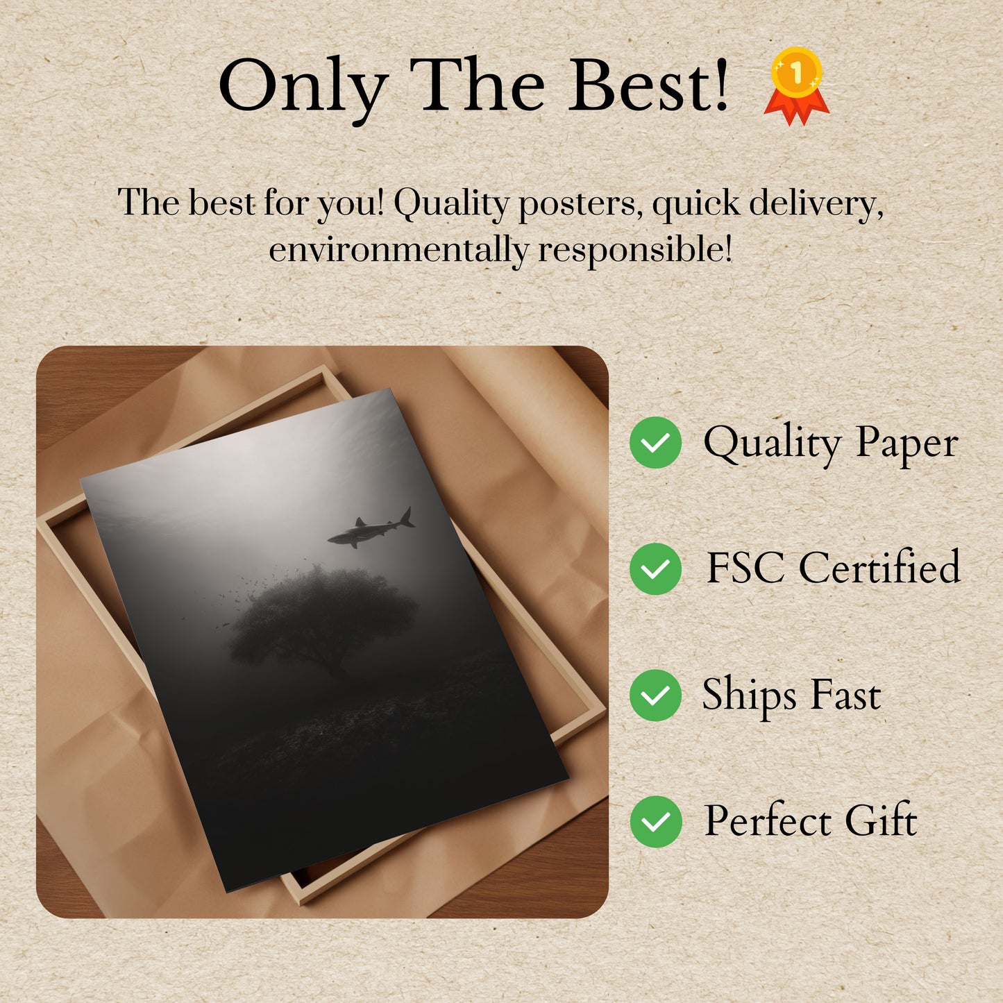 Mysterious Underwater Shark Poster