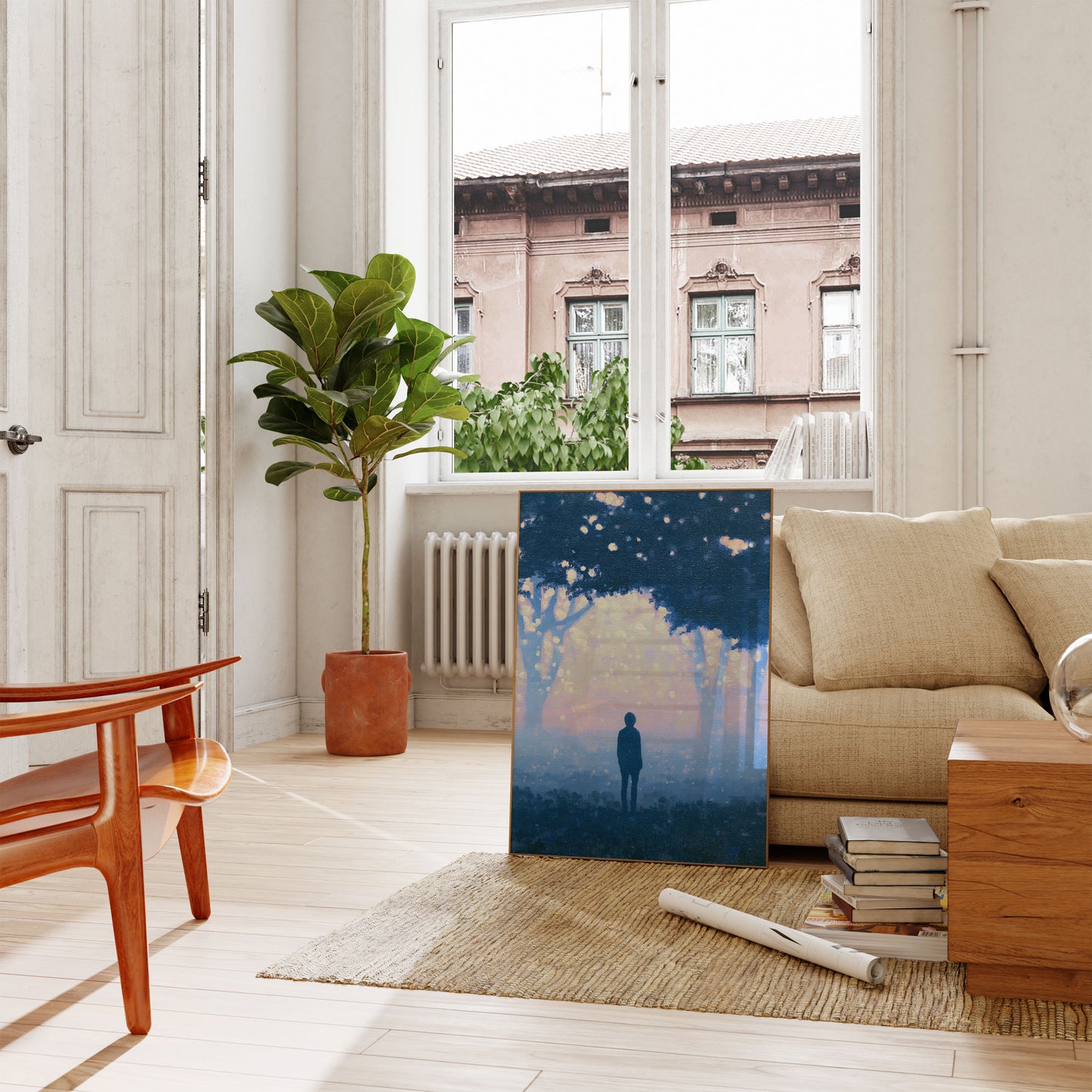 Dreamer Gazing at Clouds Poster
