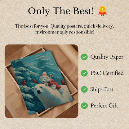 Póster de oso polar compañeros de invierno