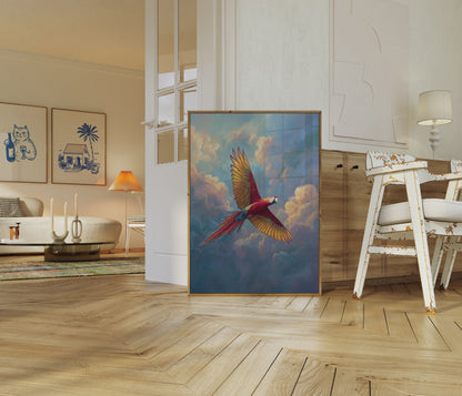 Scarlet Macaw Flight Poster