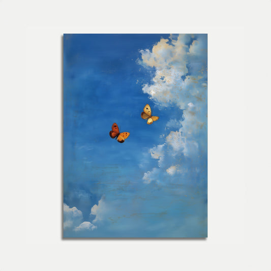 Butterflies Dancing in Sky Poster