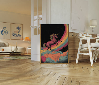 Regnbue Enhjørning Drømmeplakat