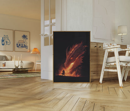 Fiery Dragon Battle Poster