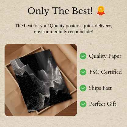 Cosmic Waves Digital Abstract Poster