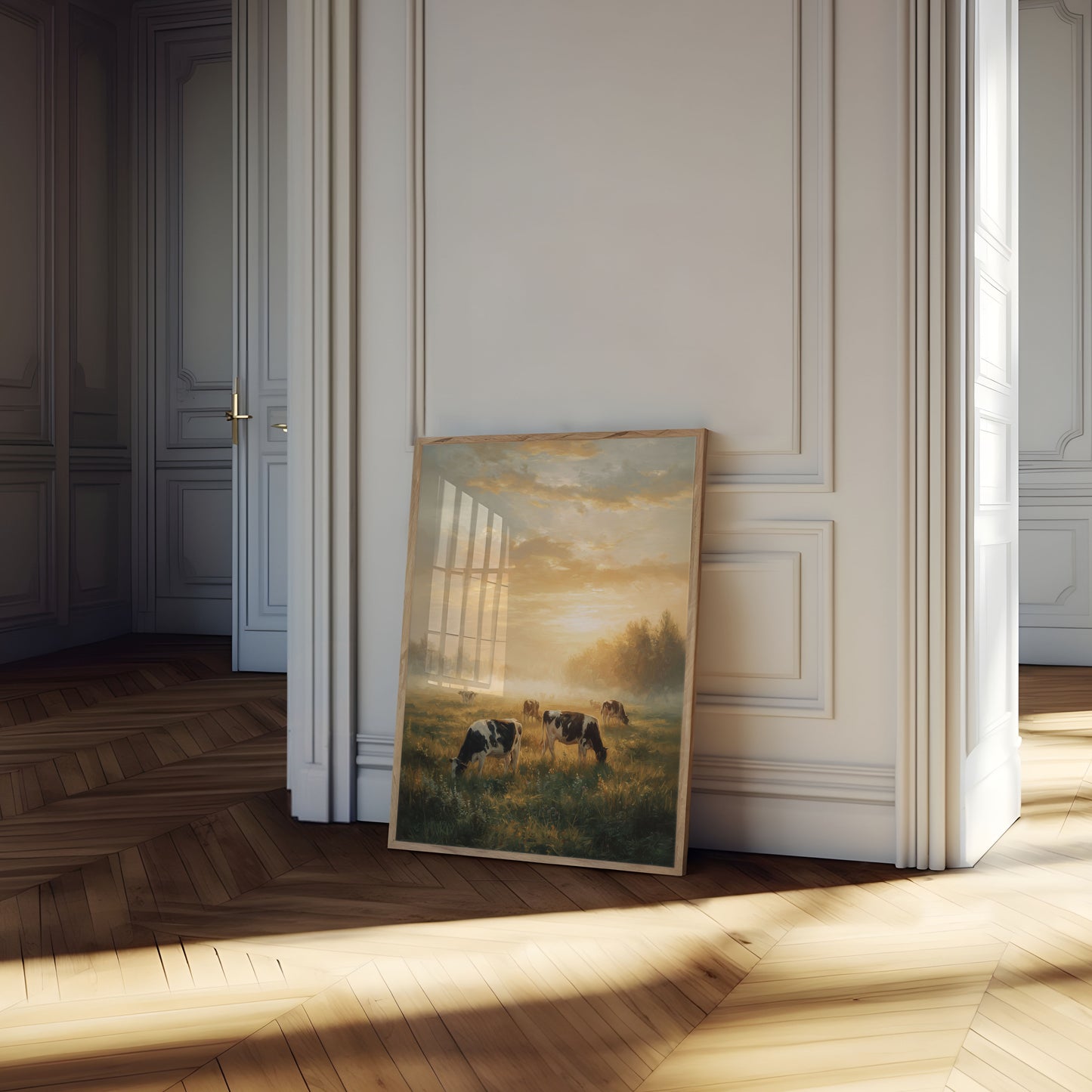 Golden Pasture Dairy Cows Poster
