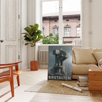 Brutalist Concrete Tower Poster