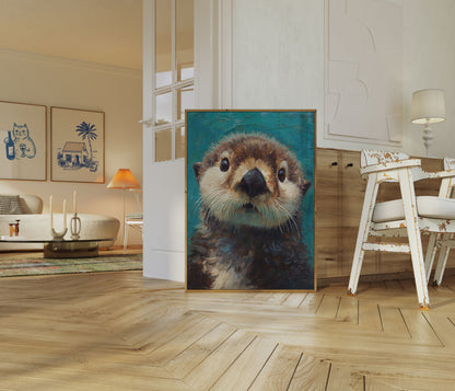 Nieuwsgierige Otter Portret Poster