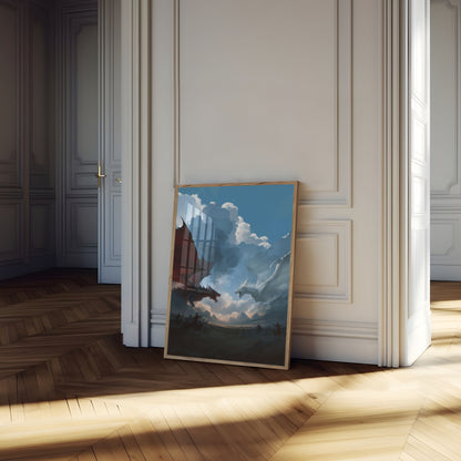 Epic Dragon Battle Sky Poster