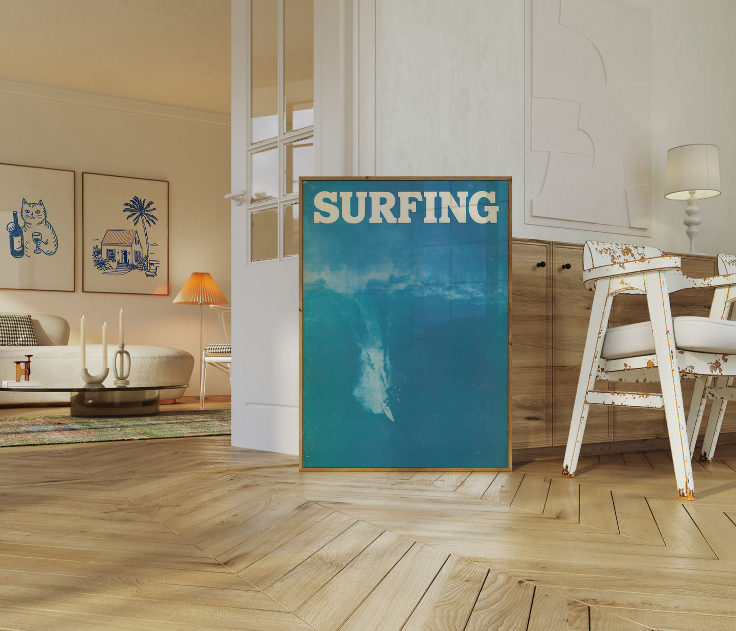 Surfer reitet Ozeanwellen Poster