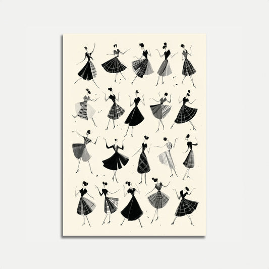 Dancing Divas Black and White Poster