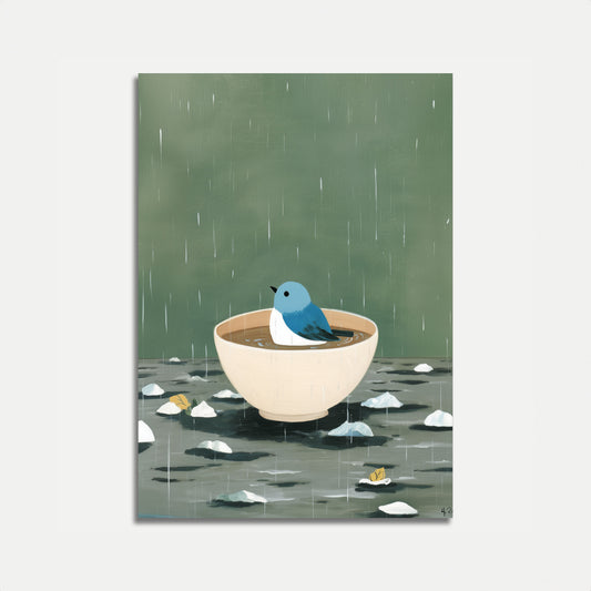 Plakát Modrého ptáka v dešti