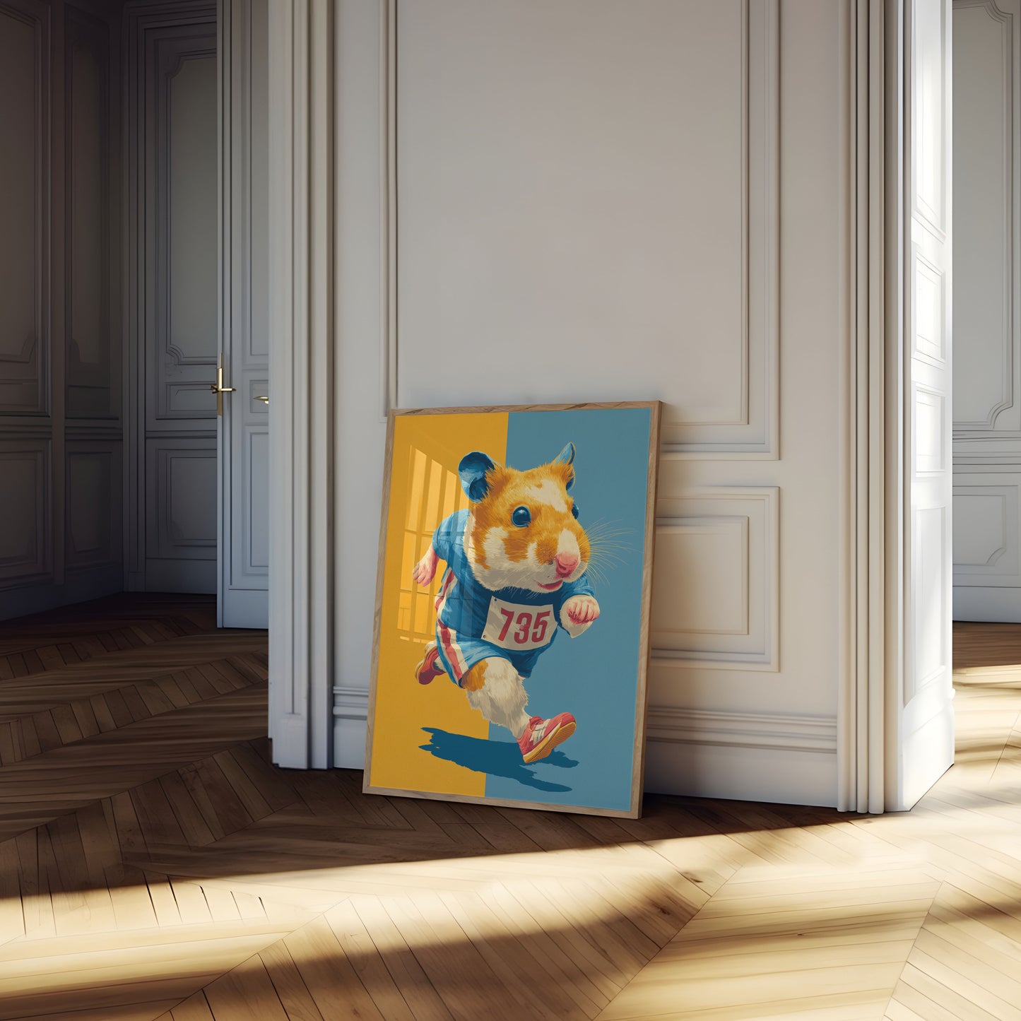 Athletic Hamster Running Race Poster