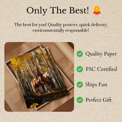 Autumn Aspen Native Warrior Poster