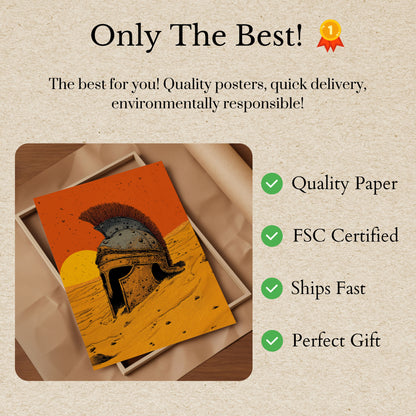 Ancient Warrior Desert Sunset Poster