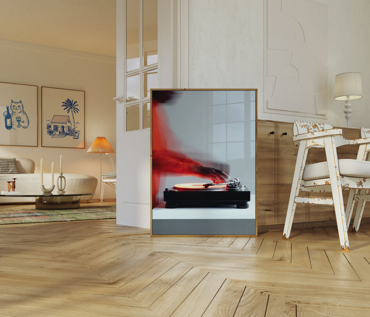 Vinyl Ritme in Beweging Poster