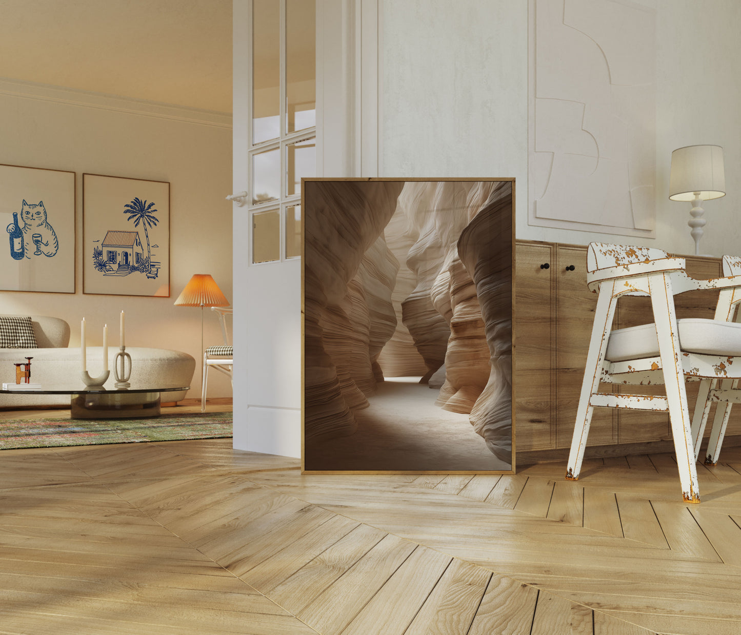 Sandstone Canyon Waves Poster