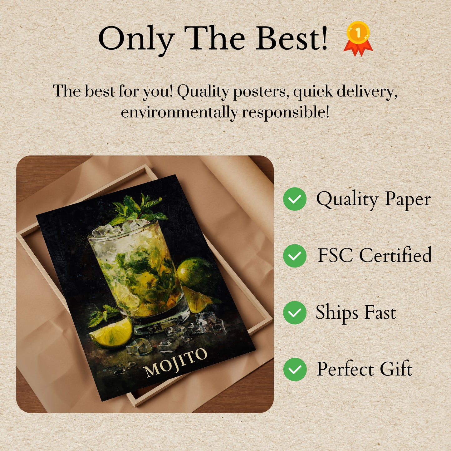 Refreshing Mojito Cocktail Poster