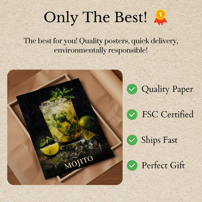 Refreshing Mojito Cocktail Poster