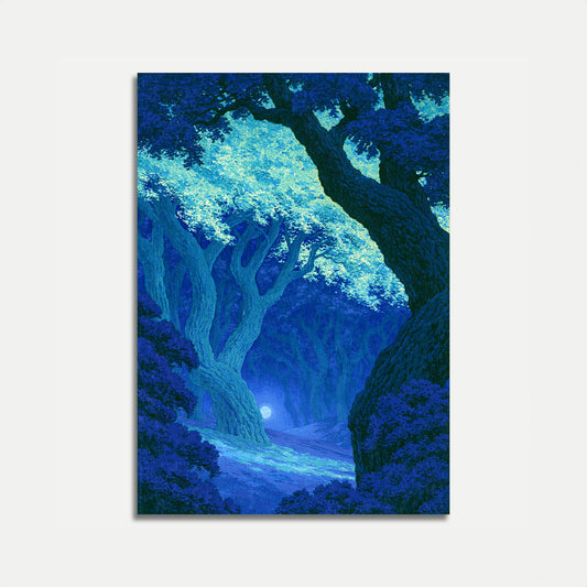 Mondbeleuchtete Wald Schlucht Poster