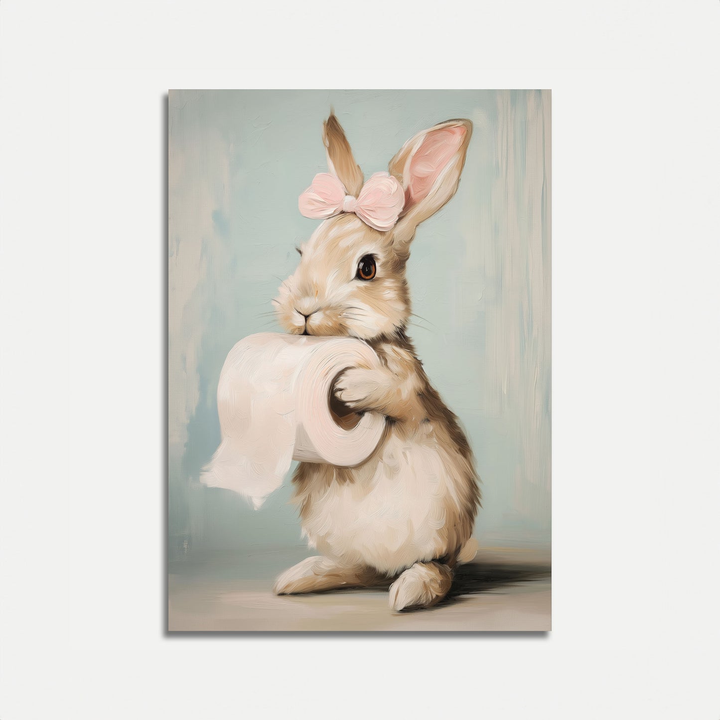 Pôster de Coelho com Laço Rosa