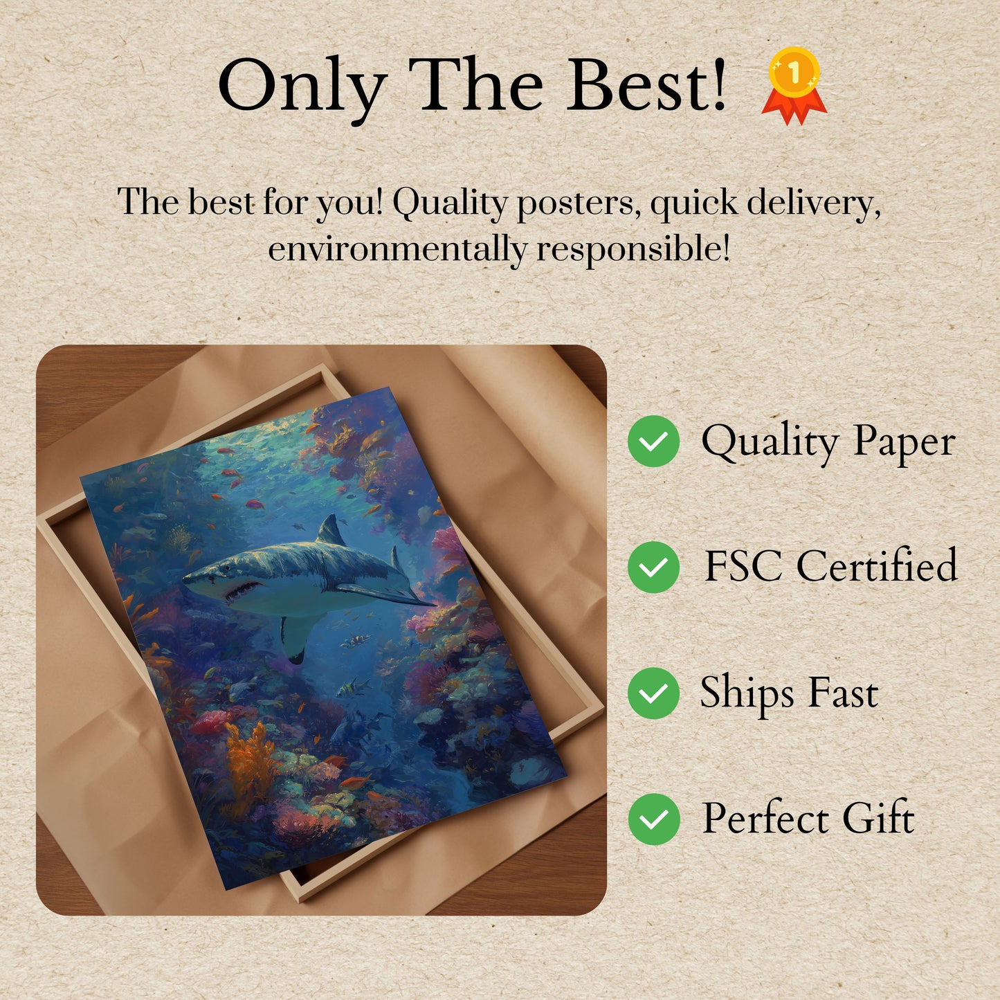 Ocean Predator Underwater Poster