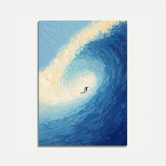 Ocean Wave Barrel Surfing Poster