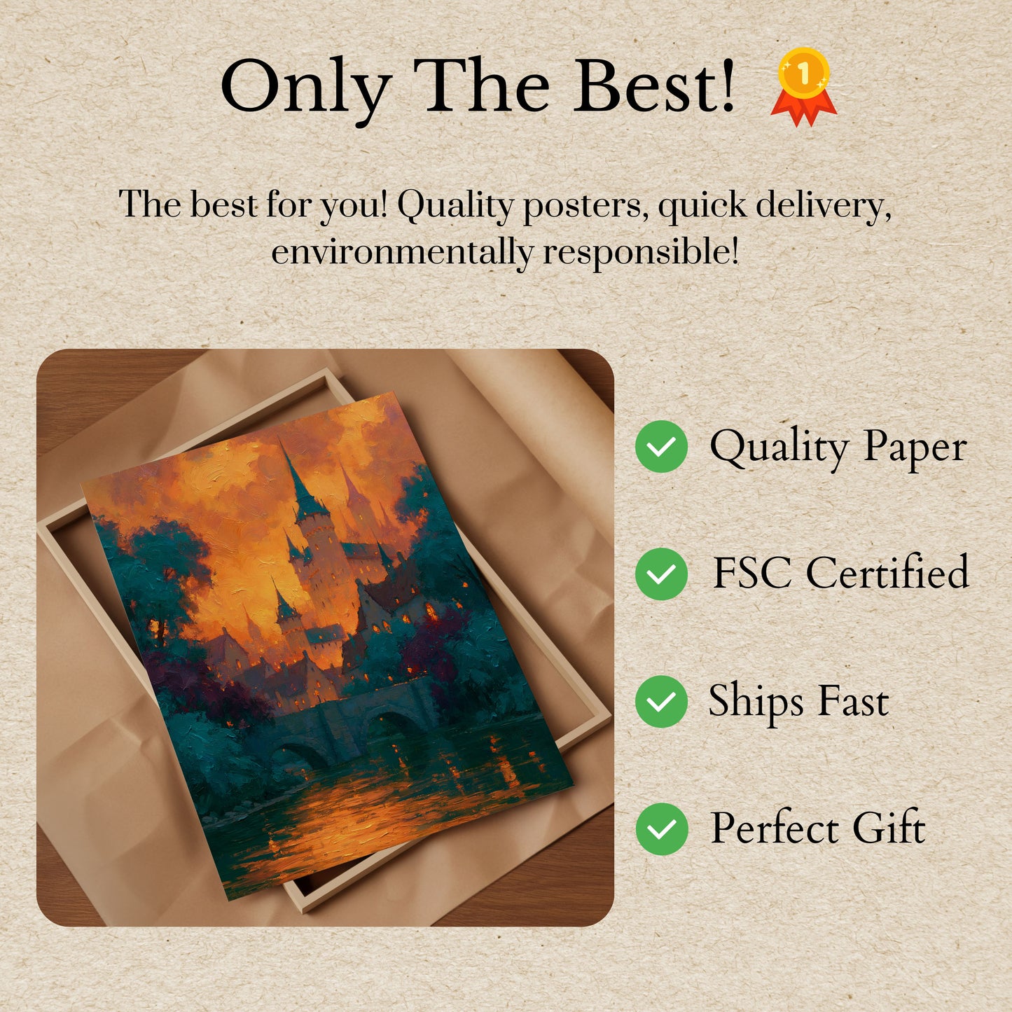 Enchanted Castle at Sunset Poster