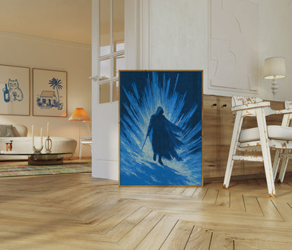 Póster de Surfista Cabalgando Ola del Océano