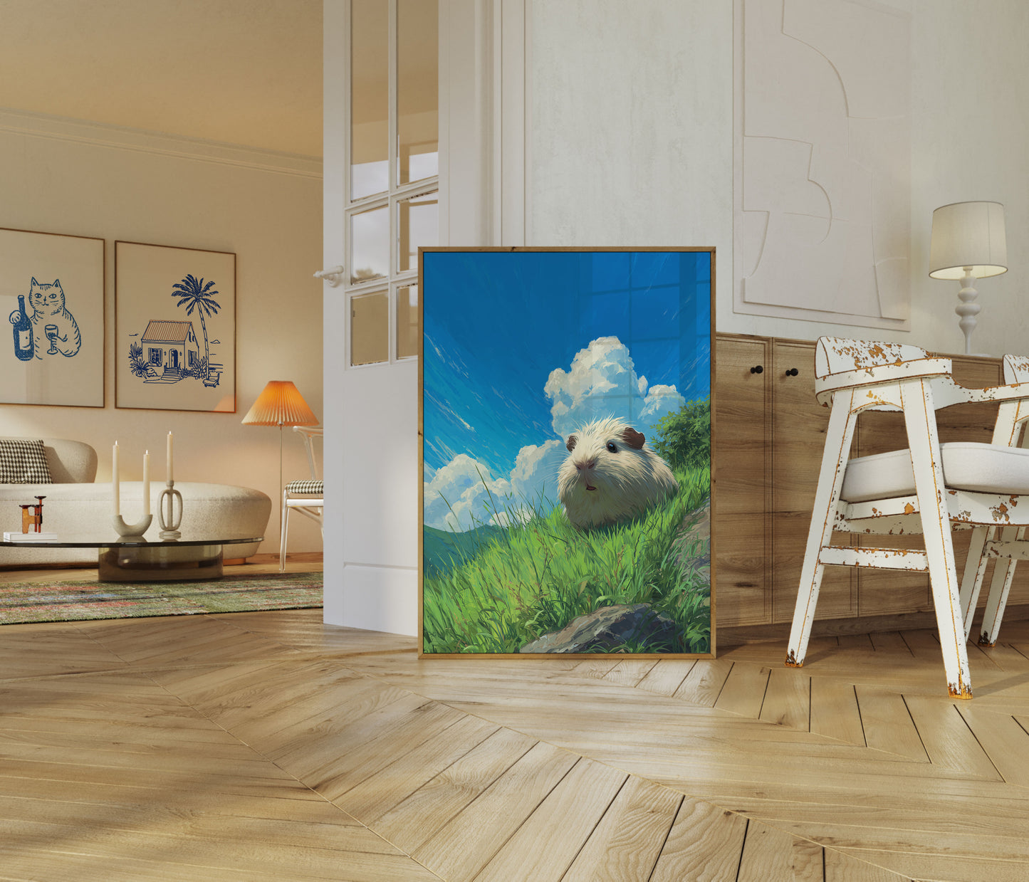 Póster de conejillo de indias de Sunny Meadow