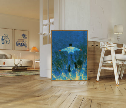 Urban Flight Above City Lights Poster