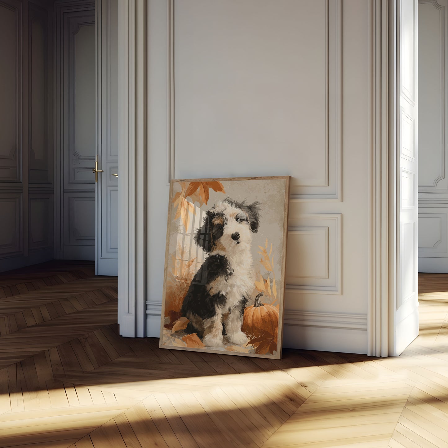 Autumn Puppy Love Poster