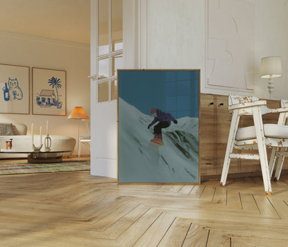 Snowboarding Mountain Rush Poster