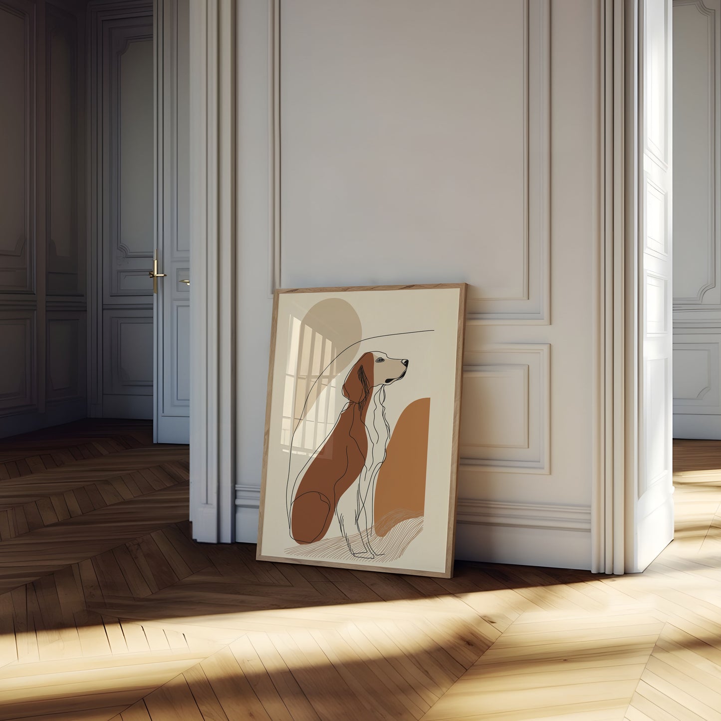 Elegant Siddende Hund Plakat