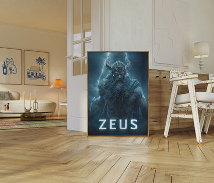 Zeus Bůh hromu Plakát
