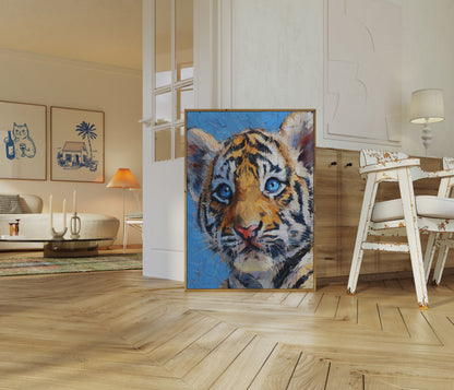 Tiger Cub Blue Eyes Poster