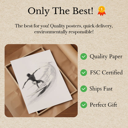 Affiche de Mouvement de Surf Dynamique