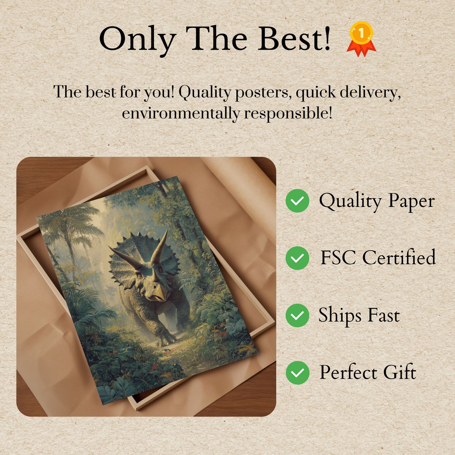 Ancient Forest Triceratops Poster