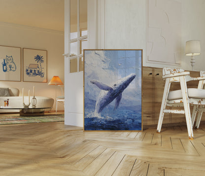 Majestic Whale Leap Poster