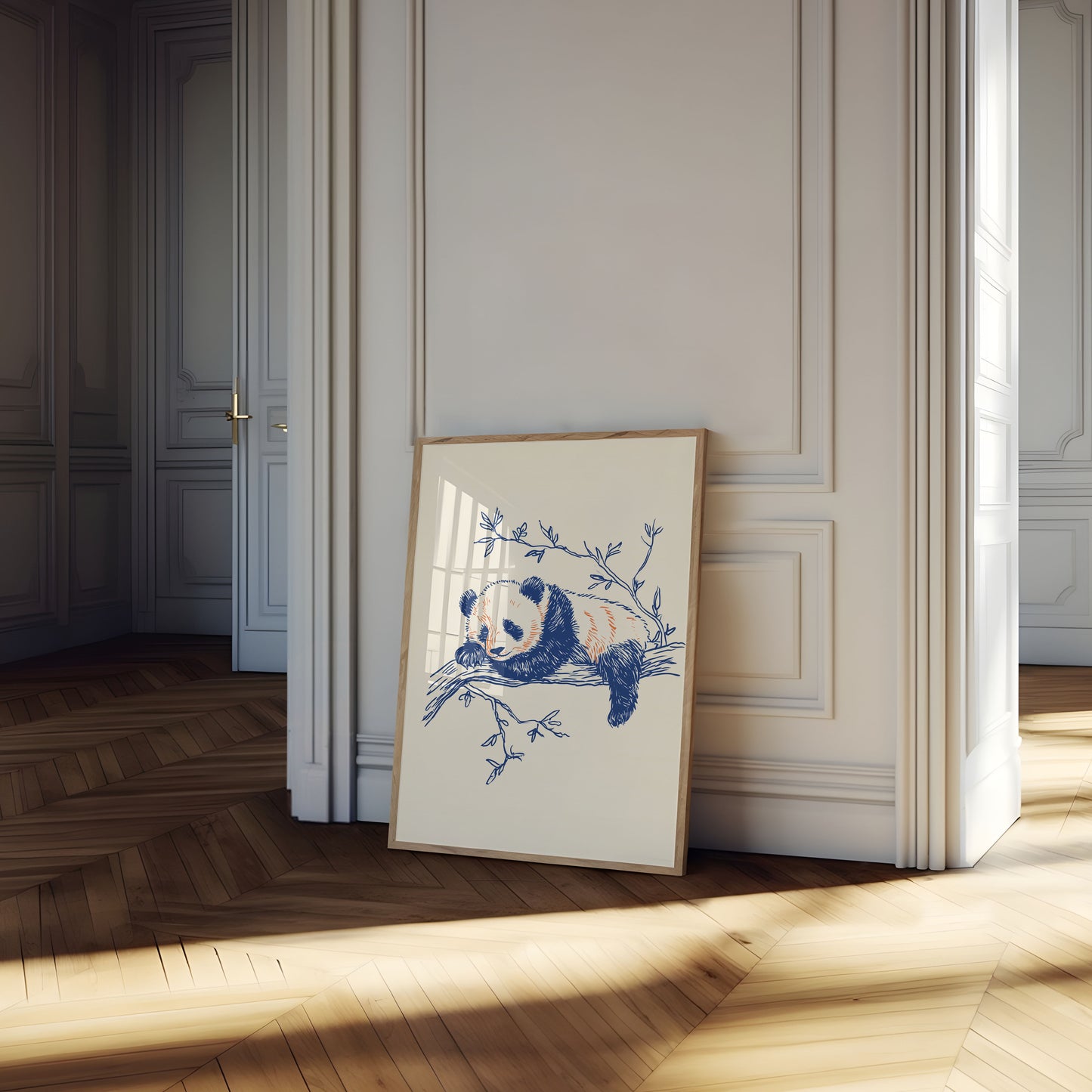 Sleepy Panda Branch Poster