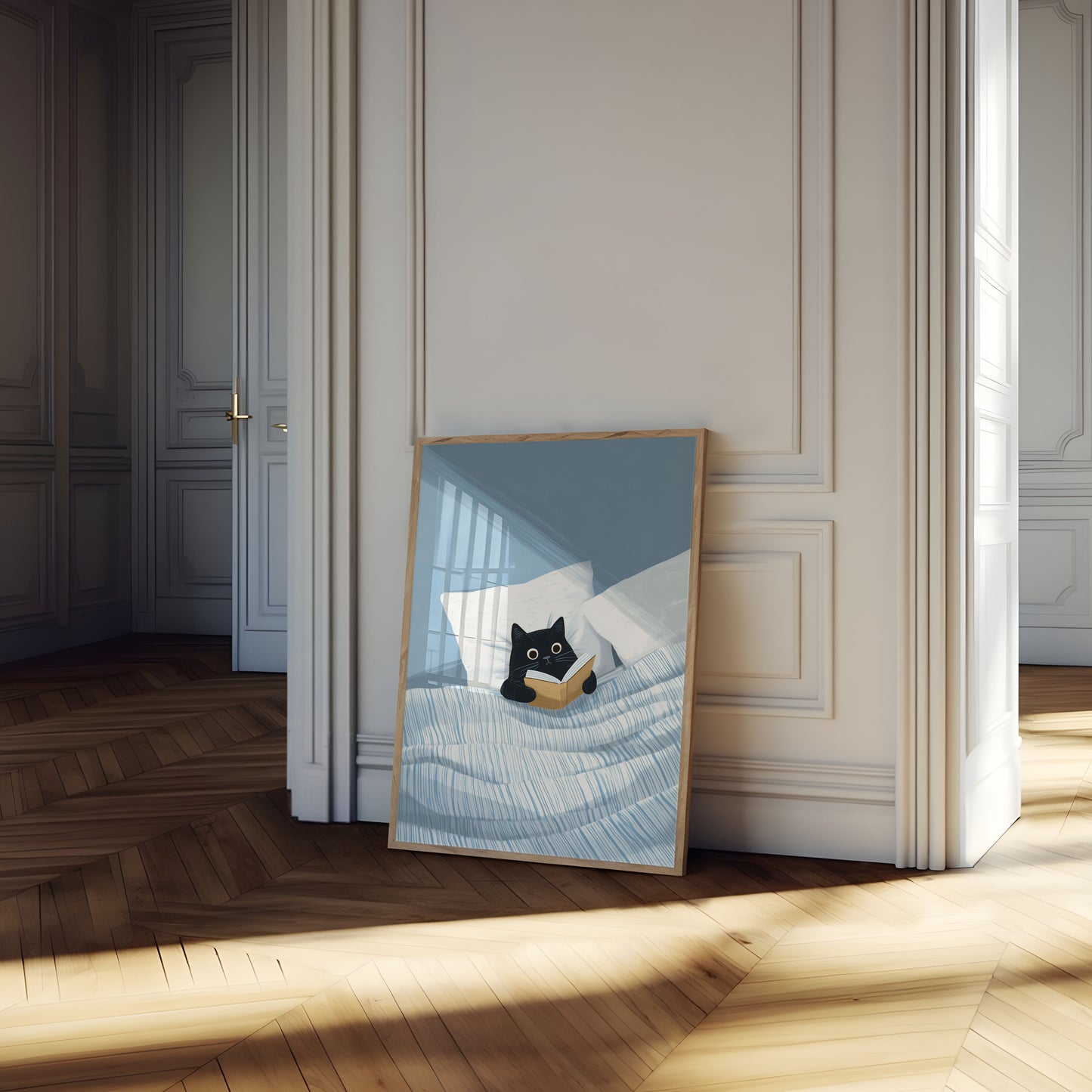 Cozy Reading Cat Poster