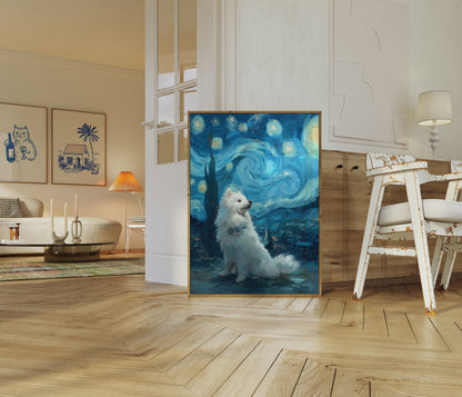 Affiche Chiot Nuit étoilée