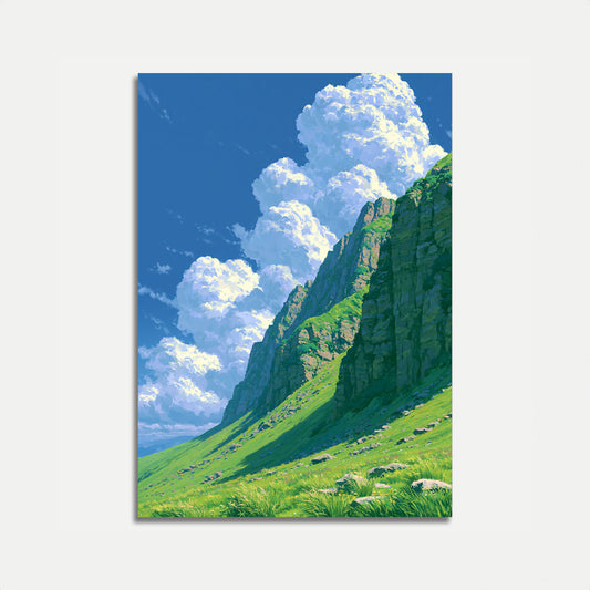 Alpine Mountain Valley Landscape Poster