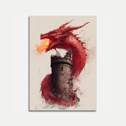 Póster del asedio al castillo del Dragón Carmesí