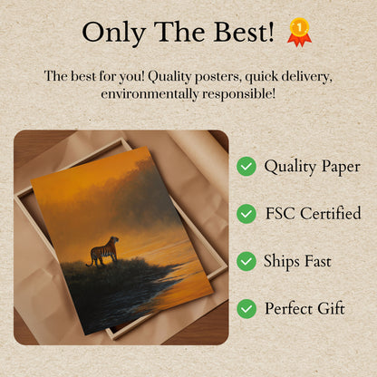 Tiger at Golden Sunset Poster