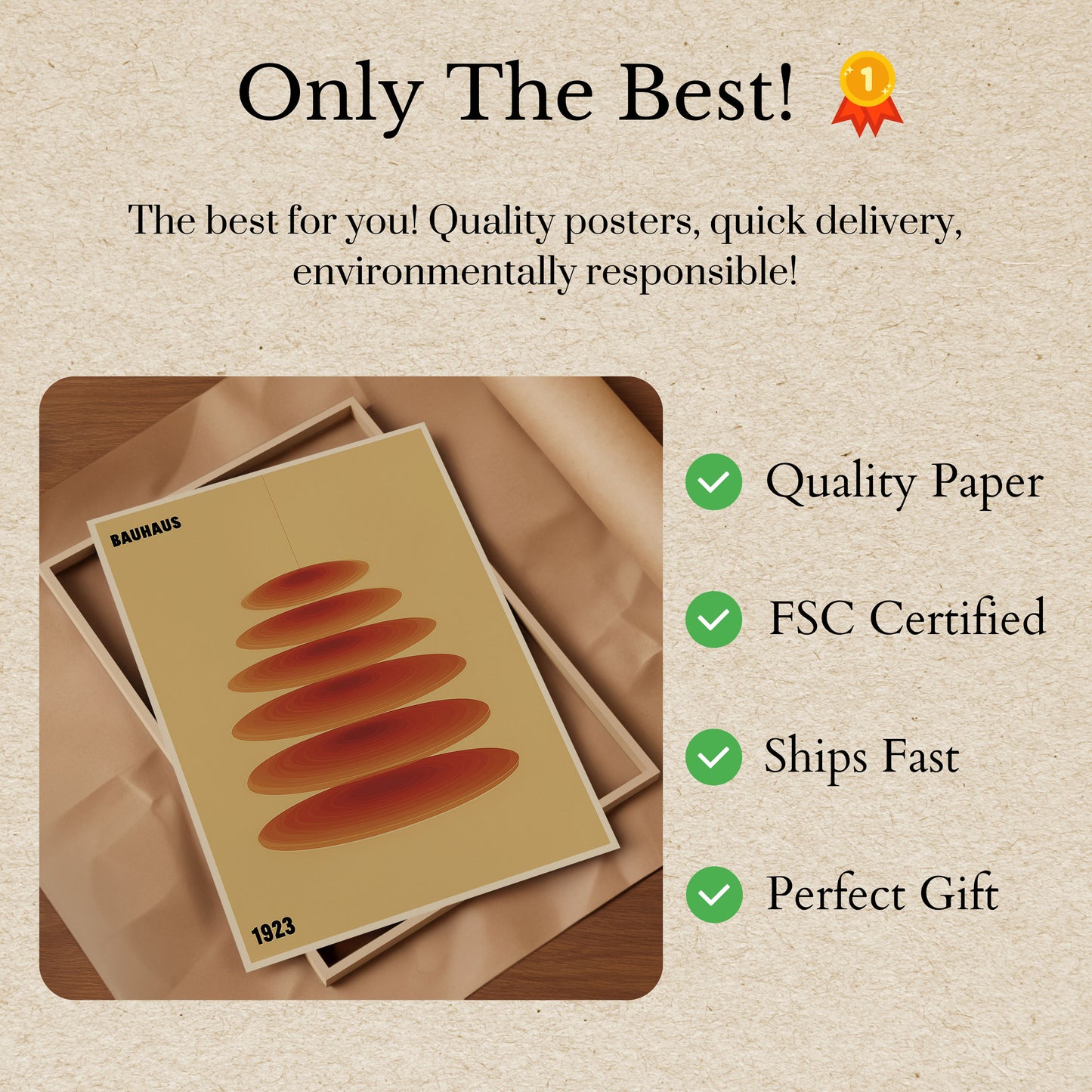 Bauhaus Geometric Layers Poster