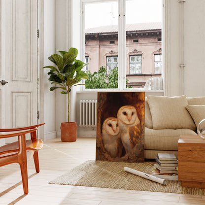 Barn Owls in Warm Light Poster
